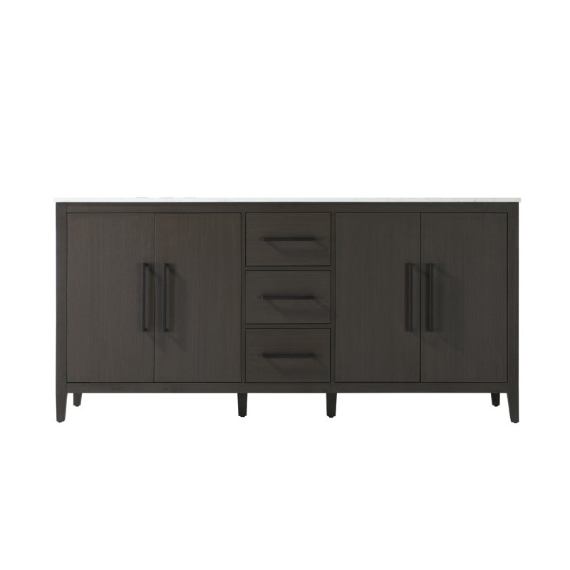 Meuble-lavabo double 72 po, Brun moka