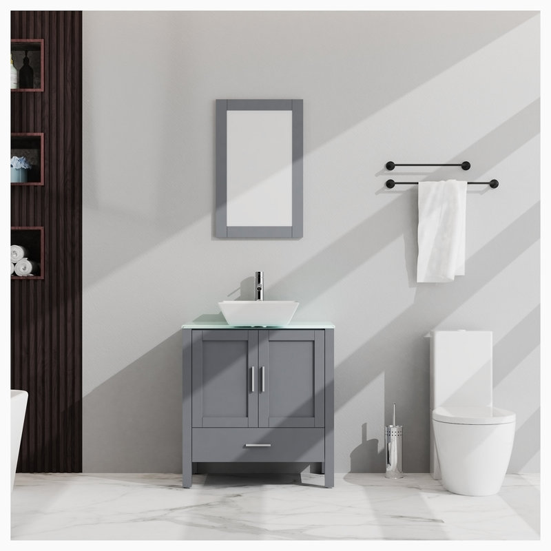 Meuble-lavabo simple avec plateau 30,00 Adifaah, Gris