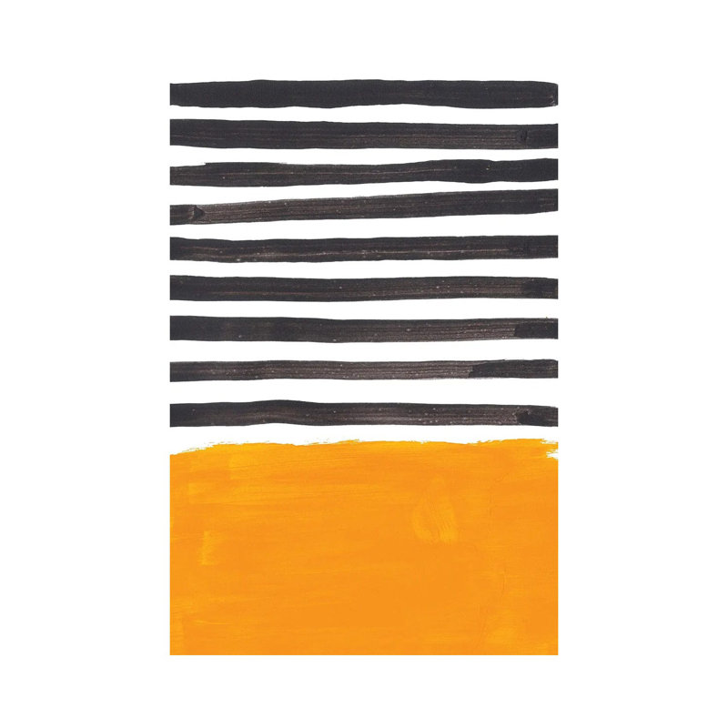 Rothko Remake Yellow Black Stripes by EnShape - Wrapped Canvas Print, 20.32 cm H x 30.48 cm W
