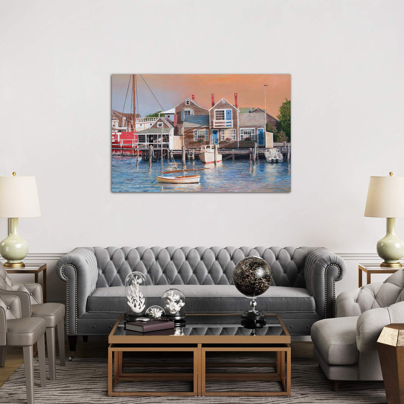 Harbor Sunrise by Tom Mielko - Wrapped Canvas Painting, 152.5 cm H x 101.5 cm W
