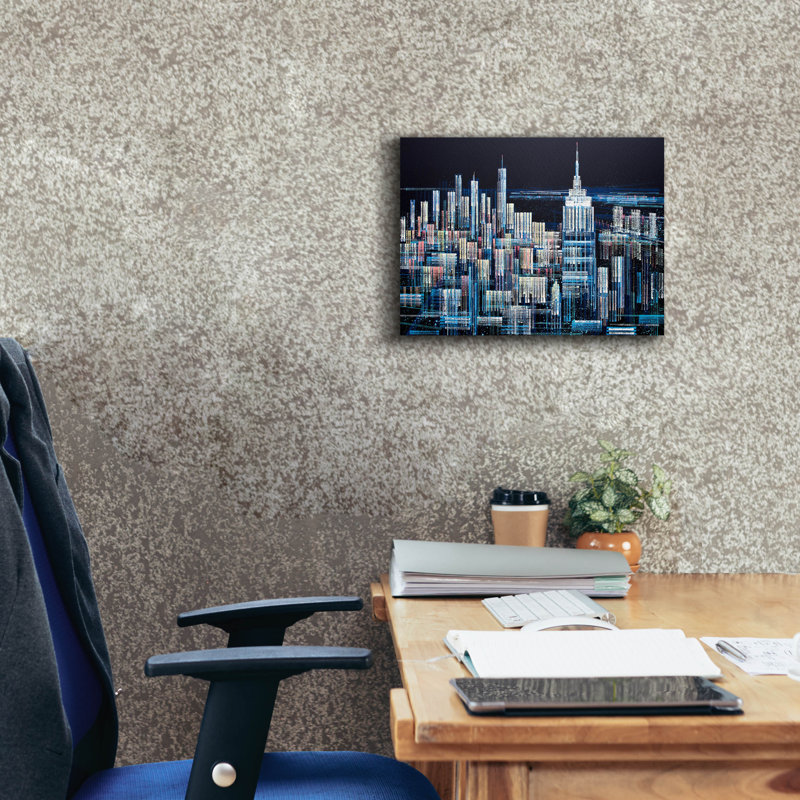 «Manhattan At Midnight» par Marc Todd, H 12 po x l 16 po x P 0,75 po