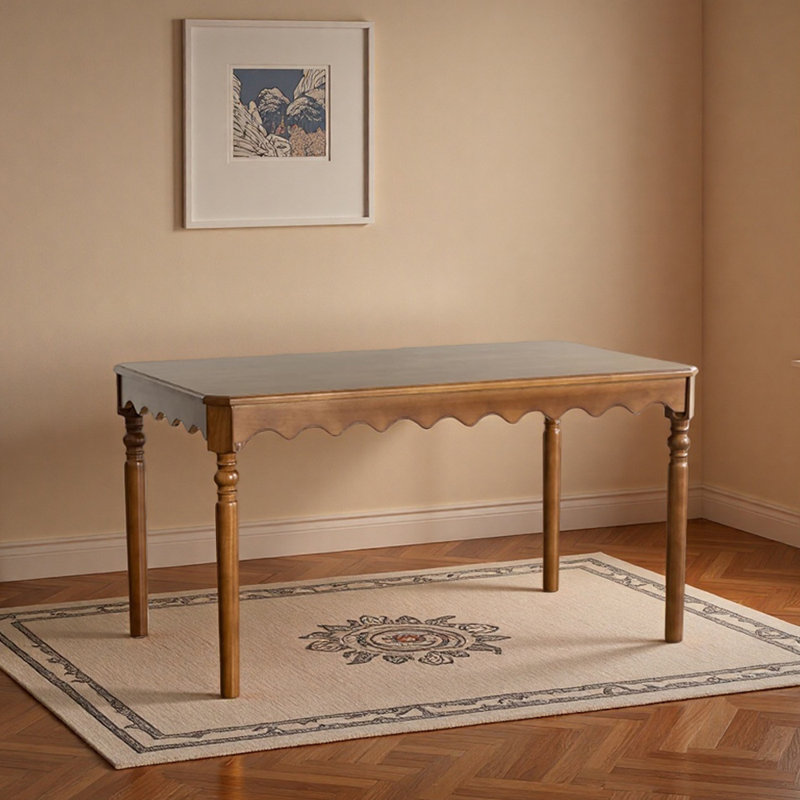 Bureau d'écriture rétro en bois d'hévéa de style américain, H 29,52 po x l 55,11 po x P 31,49 po