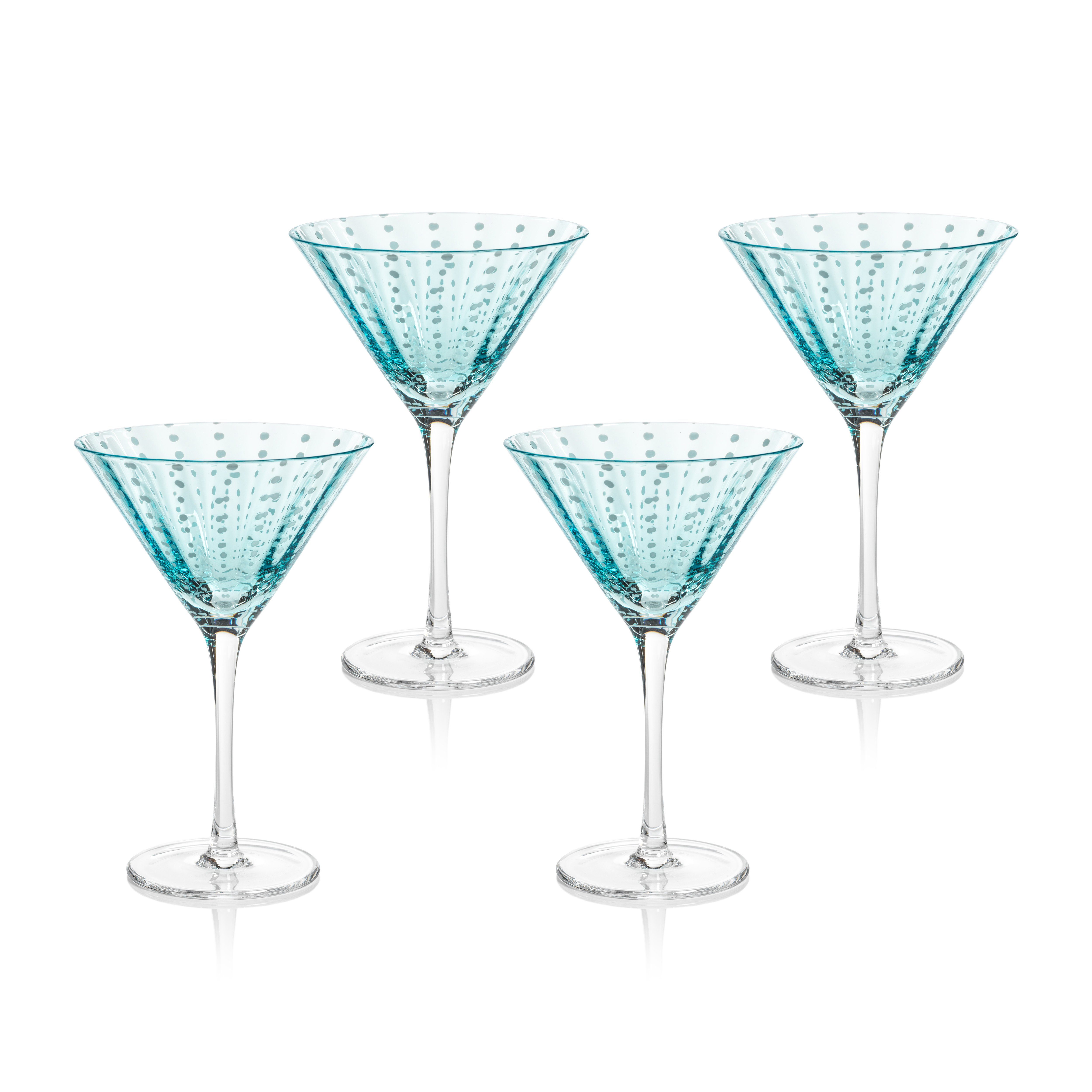 Set Of 6 Olympia Martini Drinkware 8oz Glasses White/bronze