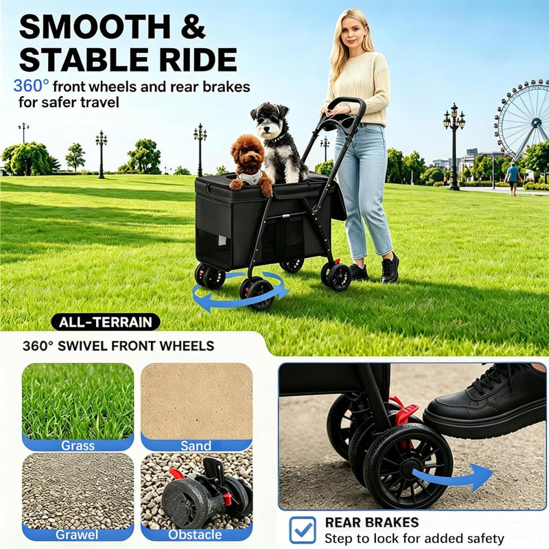 Pet Stroller Foldable Pet Bike Trailer