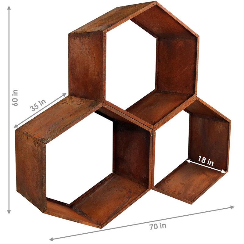 Ancha Hexagon Outdoor Cold-Rolled Steel Firewood Log Rack Set