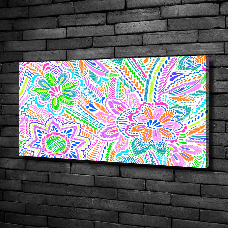 Floral Pattern - Print, Canvas, 50cm H x 100cm W x 2cm D