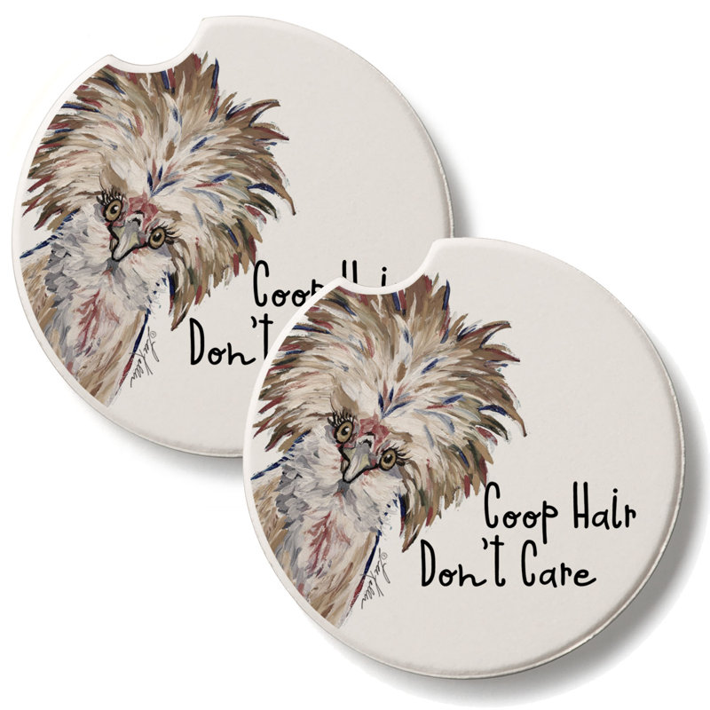 Paquet de 2 sous-verres pour voiture en pierre Coop Hair Don't Care