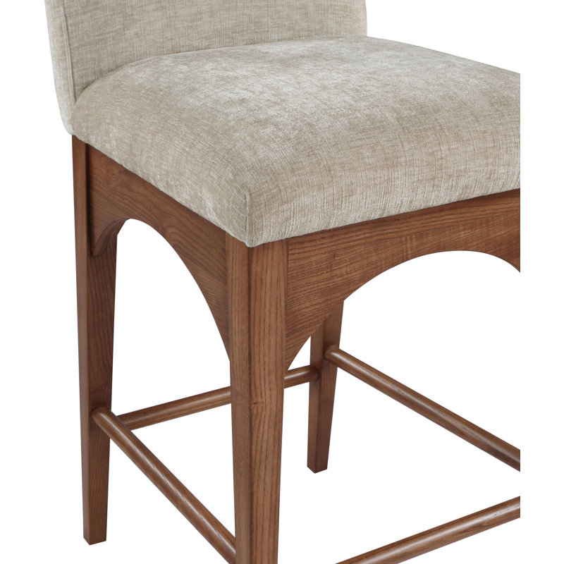 Beppo Counter Stool, Walnut, Beige Chenille