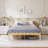 14 Inch Natural Bamboo Full Size Bed Frame, Warm Tone Modern Style, Heavy-Duty Platform Bed, Wave-Shaped Design to Prevent Mattress Slipping, Squeak-Free & No Wobble, No Box Spring Needed-1191255133