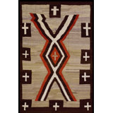 Antique Navajo Native American Earth Tone Color Flat Woven Rug