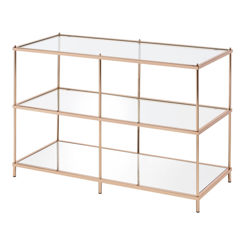 Florentine 42'' Glass Top Console Table, Champagne