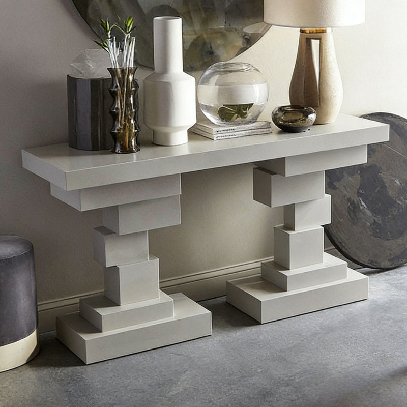 Console légère de luxe de style italien, H 33,5 po x l 51,2 po x P 15,7 po