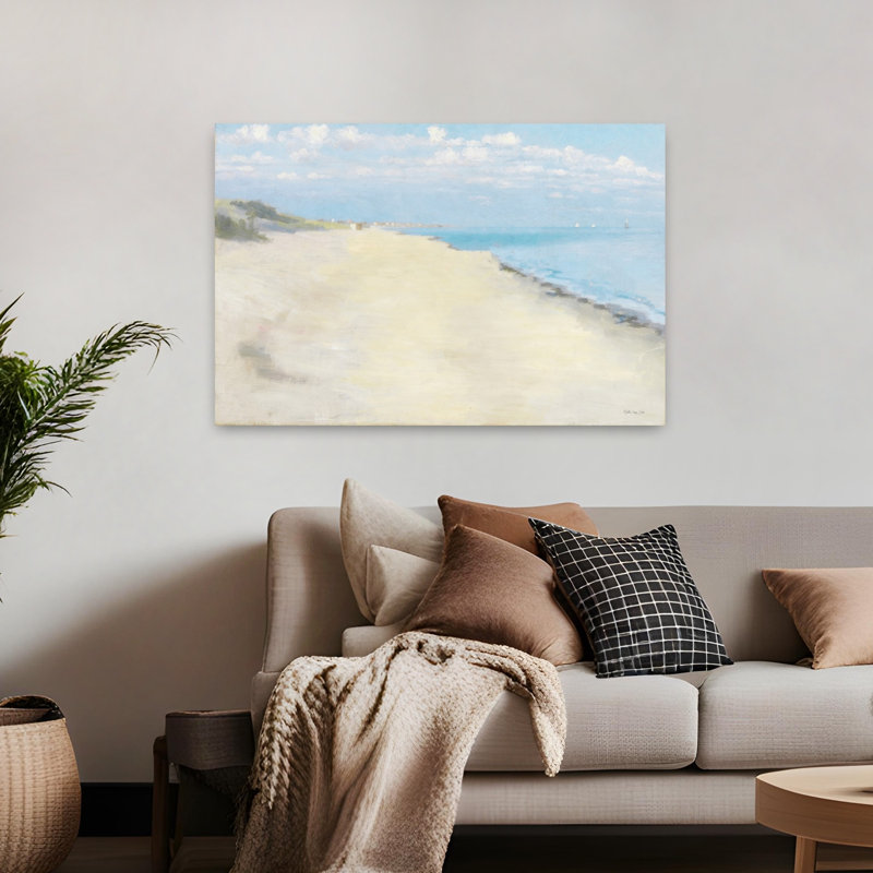 Bord de l'eau, art côtier abstrait, H 32 po x l 48 po