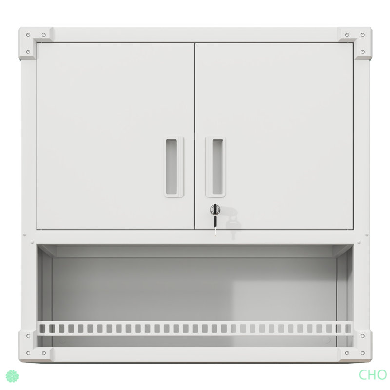 Metal Wall-Mounted Tool Storage Cabinet With Locking Door And 1 Shelf 1 Opened Drawer For Garage Warehouse,Office,Assembly Required