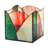 4.75"W Abstract Design Stained Glass Candle Holder
