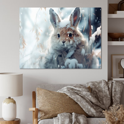 Frosty Bunny Winter Scenery - Winter Landscape, art mural