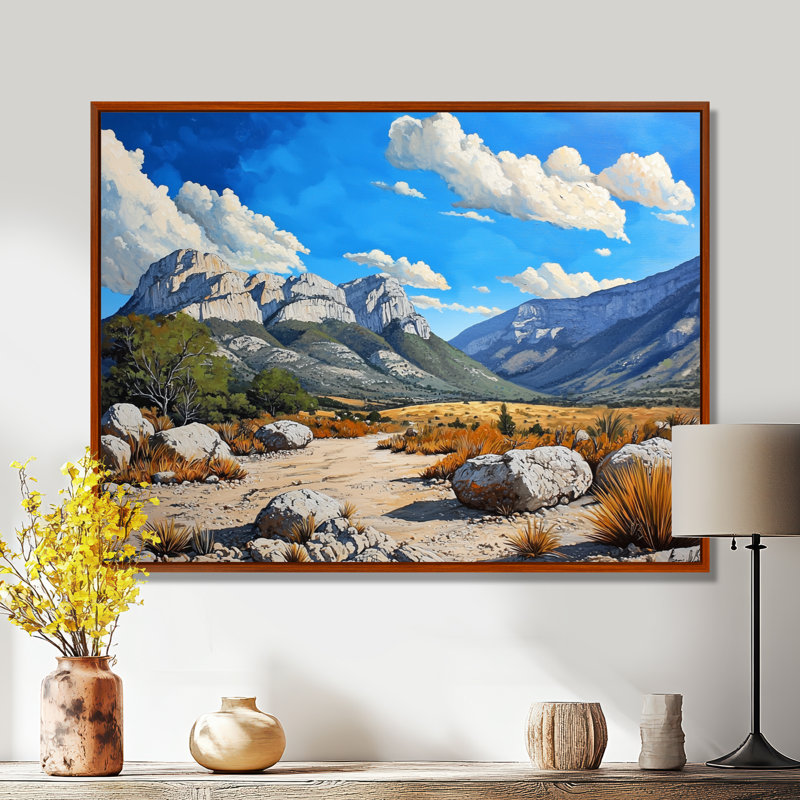 «Guadalupe Mountains In Texas I», impression d'art mural au Texas, H 12 po x l 20 po, Brun