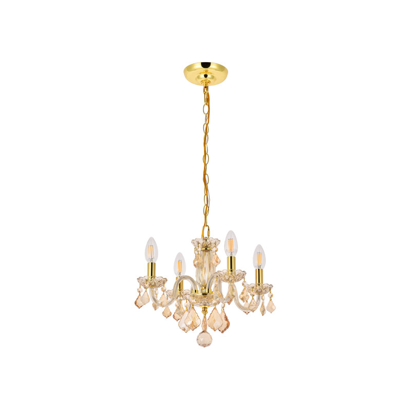 Jaquelin 4 - Light Dimmable Classic / Traditional Chandelier, Golden Shadow