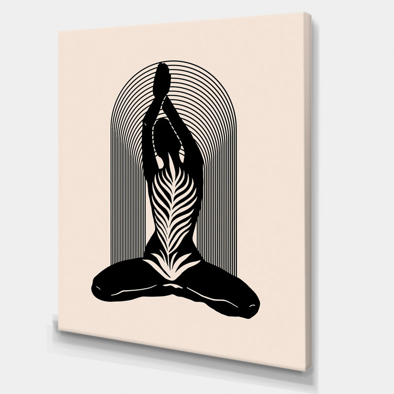 Empowered Cosmic Women Geometric Goddess Series noir et blanc II - impression sur toile, H 20 po x l 12 po x p 1 po