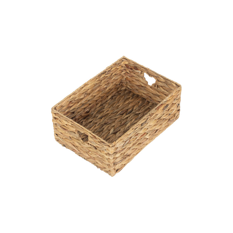 Water Hyacinth Wicker Storage Basket, 15cm H x 35cm W x 25cm D