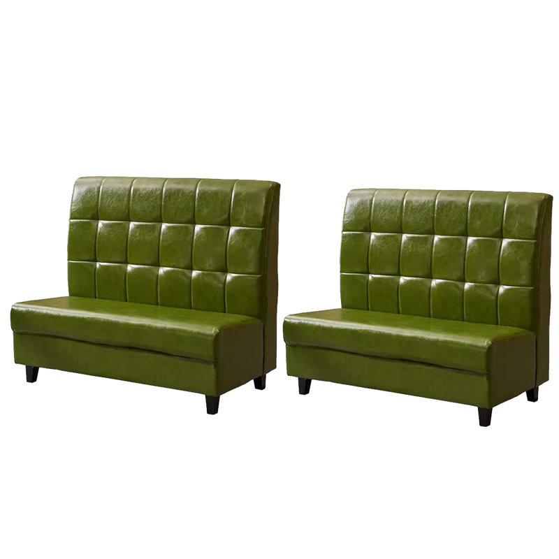 Ensemble de 2 bancs rembourrés en similicuir vert