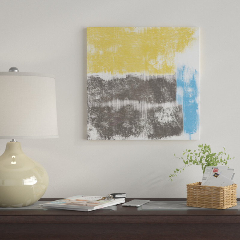 «Yellow Geo», reproduction sur toile, H 37 po x l 37 po x P 1,5 po, Toile tendue, Pas de tapis