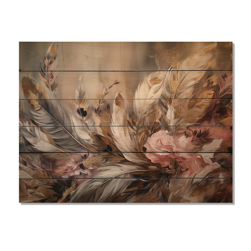 Plume d'or Wanderlust VI sur bois, H 10 po x l 20 po x P 0,78 po