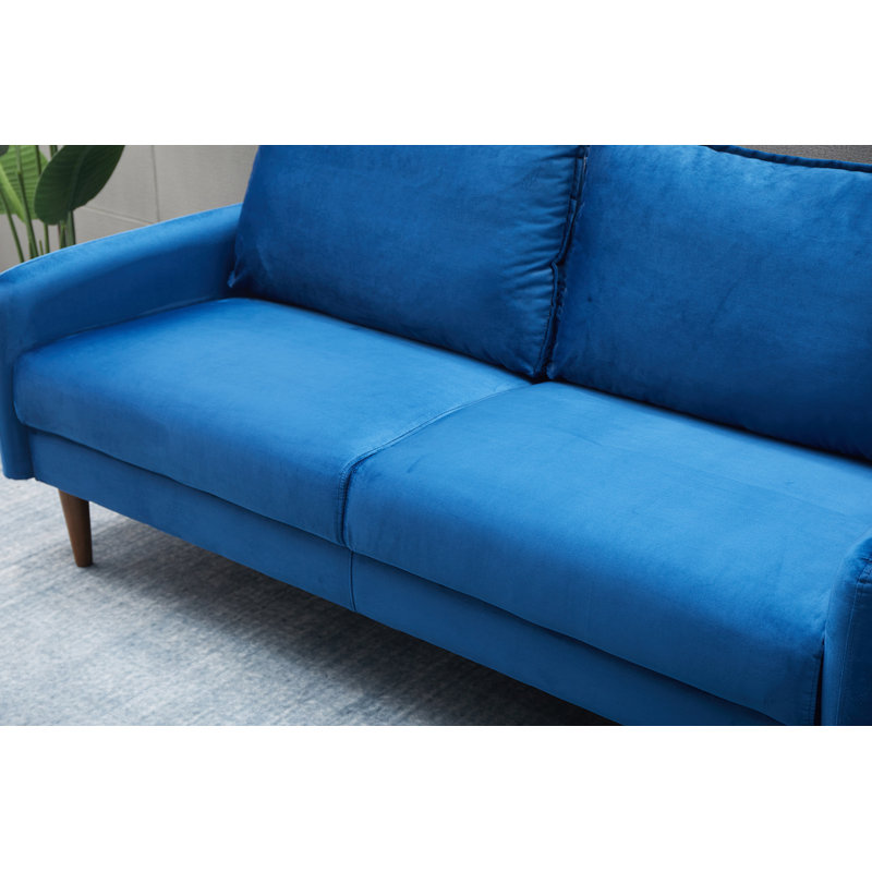 Estancia 72'' Velvet Sofa, Space Blue Velvet