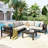 Outdoor Acacia Wood Sofa Set with Comfortable Cushions and Versatile Design-256907117