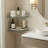 (2 Pack) Bathroom Floating Glass Shelf Corner Aluminum Glass Shelf with Rail Wall Mount Silver