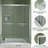 60" Wide And 70" High Aluminum Frame Bypass Bathroom Sliding Door With Double Handle As Towel Rail, - Crash Angle, Mute Rollers, Easy To Install 56 Adjustable Width 8Mm & Tempered Glass, Stainless-121479016