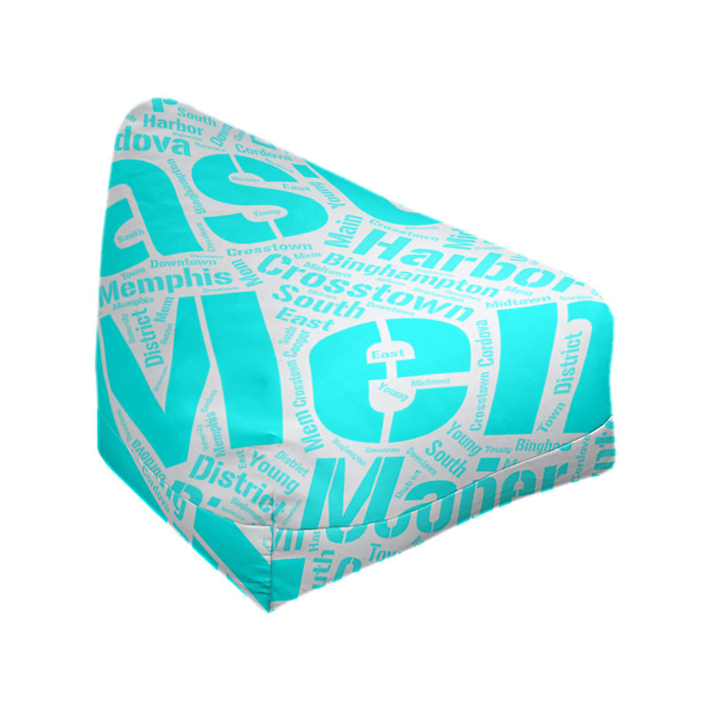 Classic Bean Bag, 30" H x 27" W x 25" D, Cyan Polyester Blend, Memphis