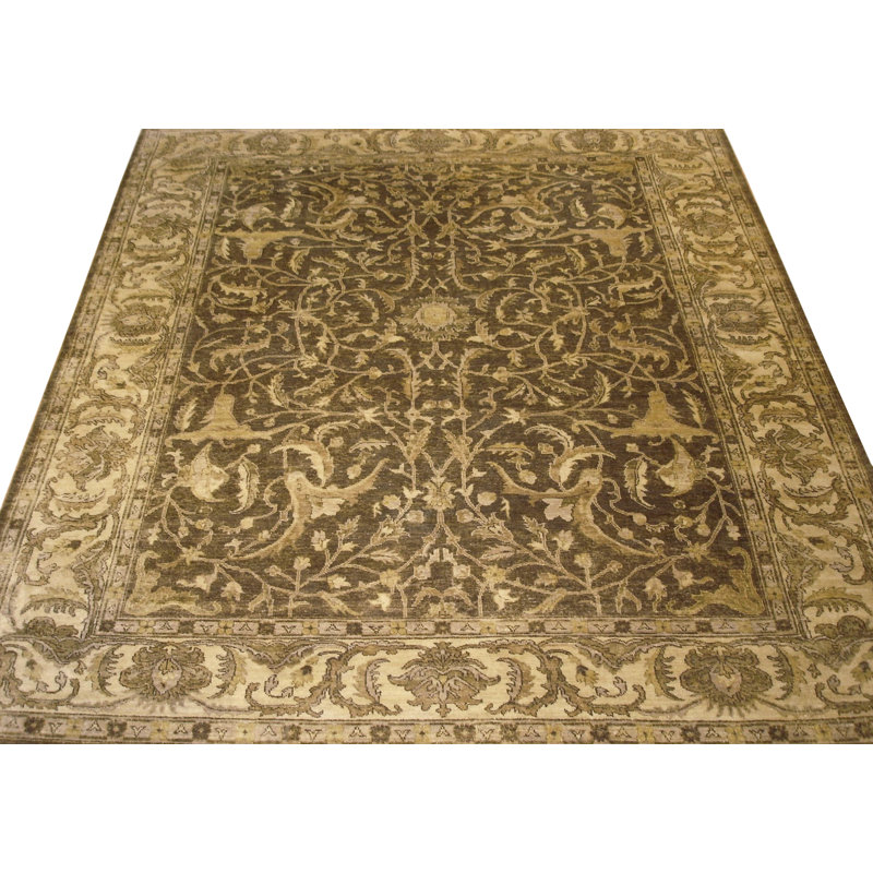 Antique Weave Oushak Wool Oriental Area Rug in Tobacco, Rectangle 11'6" x 13'6"