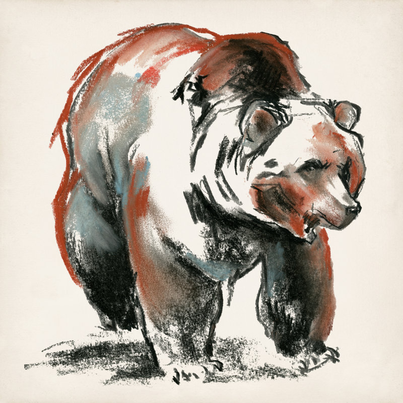 Bear Gestures I by Jennifer Paxton Parker - Wrapped Canvas Painting, 30cm H x 30cm W
