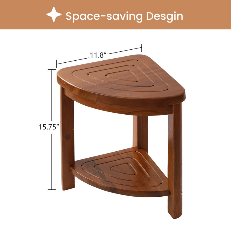 Tabouret de douche en teck massif 