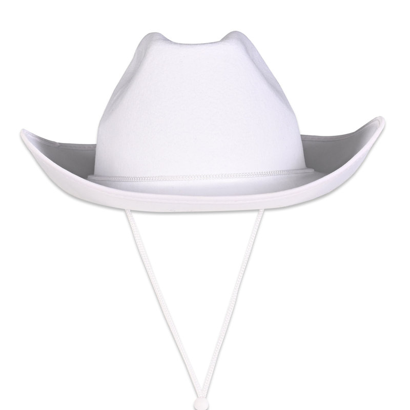 Chapeau de cowboy en feutre - paquet de 6, Blanc