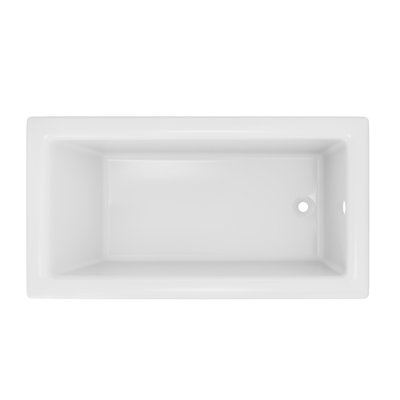 Dreamline Accessible Living Prism 60 x 32 AcrylX Drop-in Universal Drain Bathtub in White