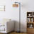 63.5'' Arc Floor Lamp with Remote Control & Stepless Dimming & Rattan Shade