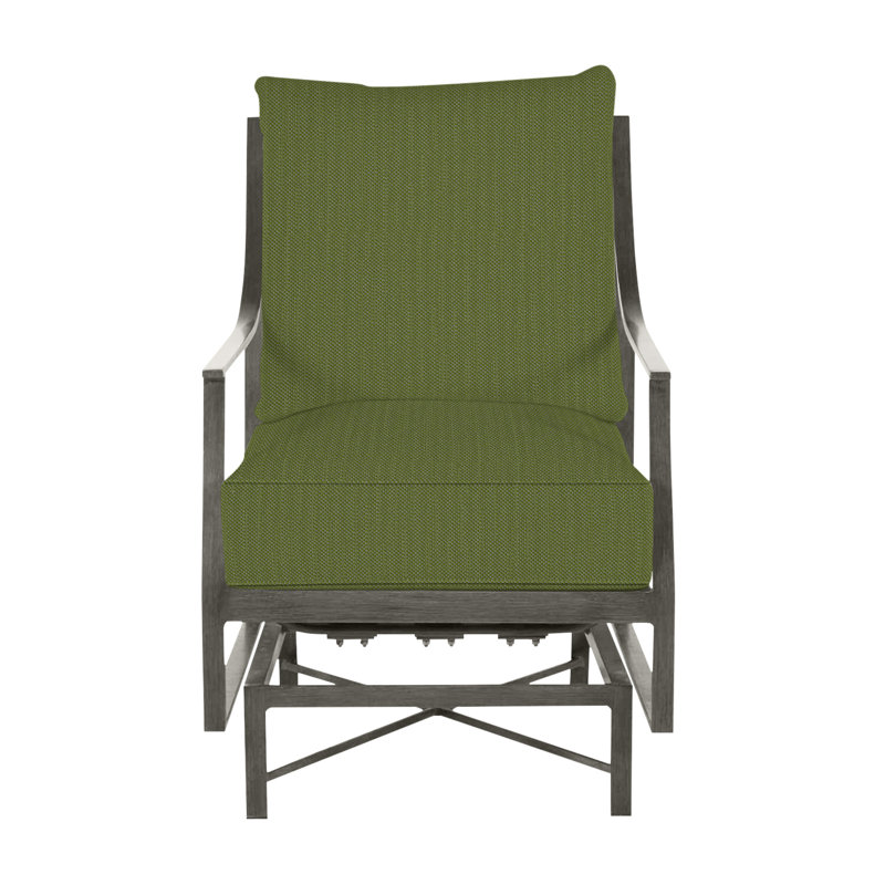 Monaco Patio Chair with Cushions, Welt, Slate Gray, Linen Forest