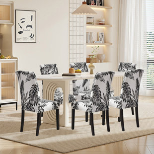 Dining Room Chair Covers, Stretch Chair Slipcovers ,Removable, Washable, Protective Chair Cover Set Of 6