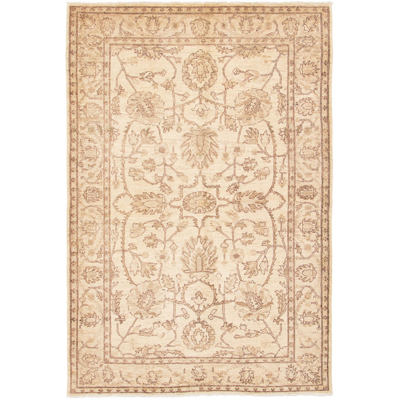 Tapis zone de laine 10 pi 7 po x 9 pi 10 po noué la 2010s one-of-kind-main-chobi crème Humphery