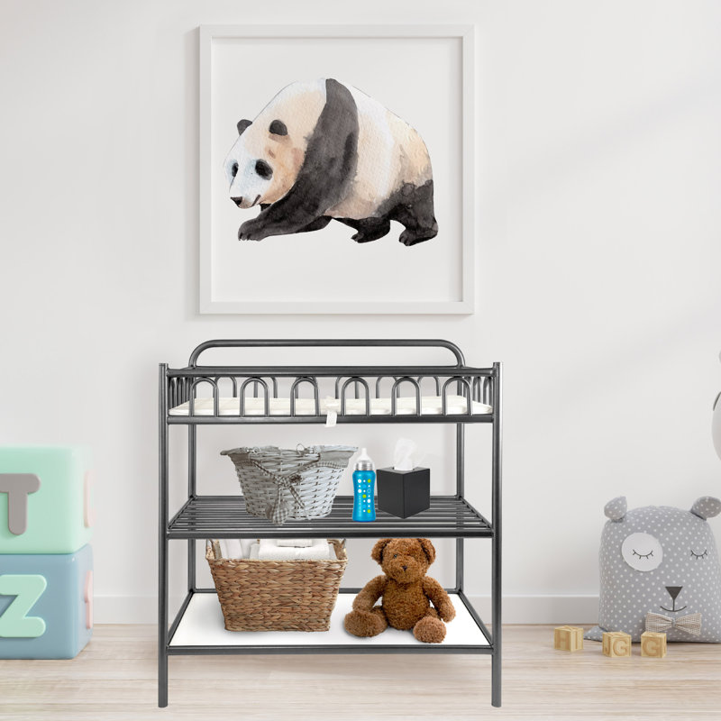 Cathrine Changing Table and Changing Pad, Gray