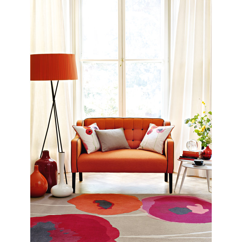 Sanderson Hand Tufted Wool Abstract Area Rug in Red/Orange, Rectangle 8'2" x 11'6"