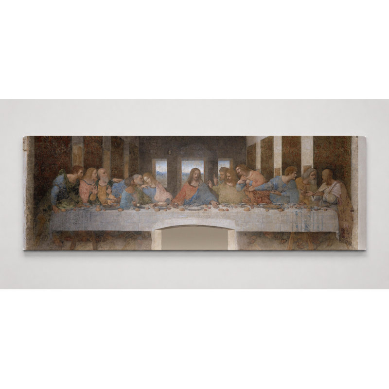 La Cène (1495-1498) - Art mural sur toile panoramique, L 60 po x H 20 po