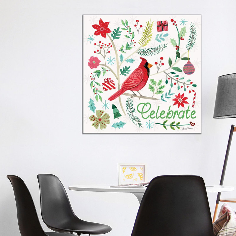 Cheerful Holiday IV 1 Piece Wrapped Canvas Wall Art, 93.98 cm H x 93.98 cm W x 1.91 cm D