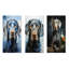 Chien Weimaraner Majestic - ensemble de 3 reproductions d'art en métal-1289596103