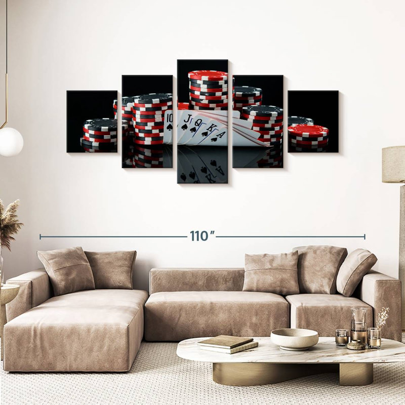 " Poker " 5 Piece Art Print, 92" H x 42" W