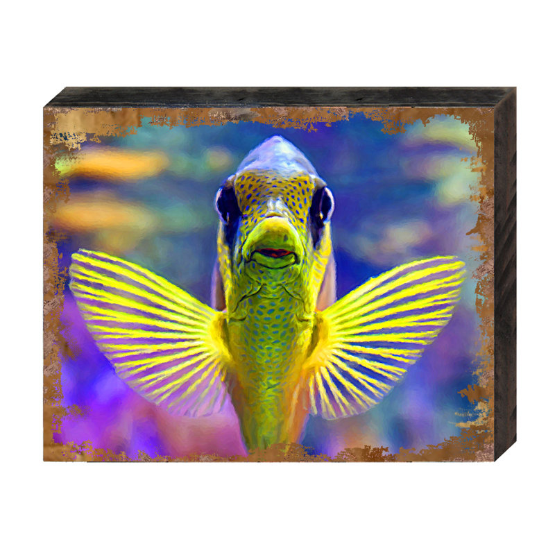 Bloc de bois de poissons tropicaux Soucy, H 12 po x l 18 po x P 1 po