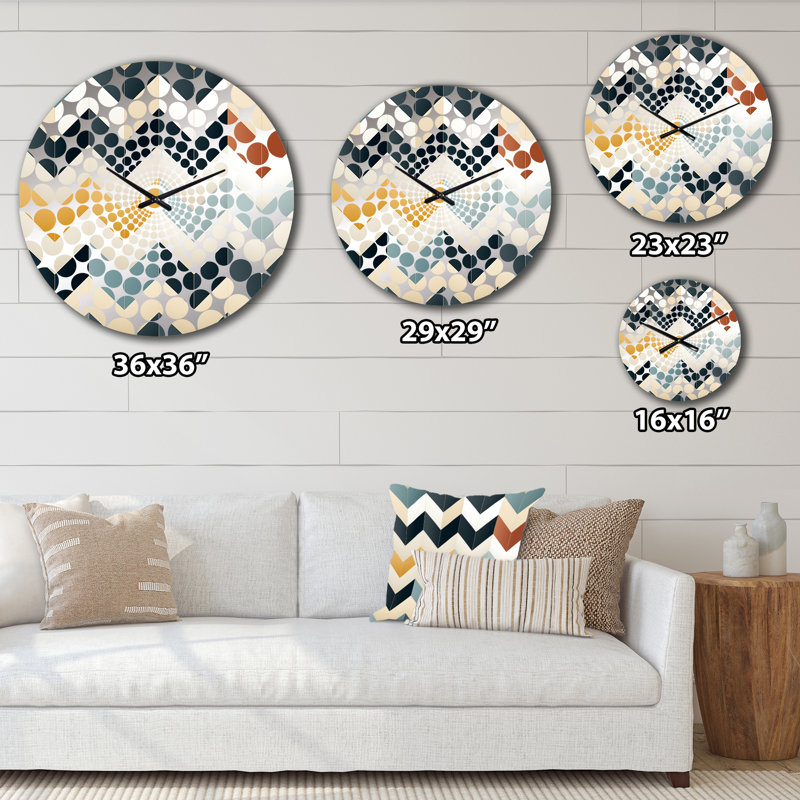 Contemporary Chevron - Horloge murale à chevrons, Très grand