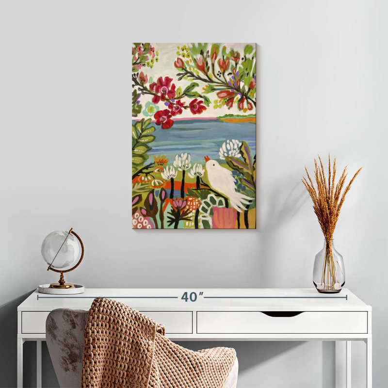 Brampt oiseaux dans le jardin II, H 24 po x l 16 po